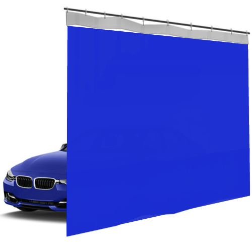 Шторы ПВХ для автомойки сплошная (синий, серый)