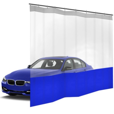 Шторы ПВХ для автомойки с прозрачной вставкой (цвета вставки любые)